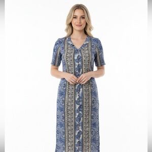 Vintage blue boho maxi dress size small